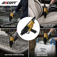 Pince à anneaux pneumatique en alliage d'aluminium ASCOTT SC760 pour anneaux en C de 1,8 mm, idéale pour la fabrication de meubles, matelas et sièges de voiture (OEM)