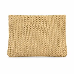 Reusable Natural <b>Straw</b> Clutch <b>Bag</b> Custom Logo Woven Envelope Purse with Canvas Lining OEM ODM Wholesale Manufacturer - Product Image 5