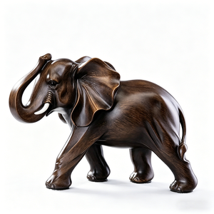 Escultura de <span class=keywords><strong>Elefante</strong></span> Marrón Oscuro, Adorno Realista con Efecto de Resina para Decoración de Sala de Estar y Oficina - Product Image 5
