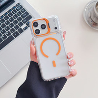 Coque de téléphone transparente magnétique avec support pour appareil photo pour iPhone 17 Pro Max 16 15 14 13 12 11 Pro Max