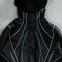 Jaket Pria Custom Print Anti Angin Strip Reflektif Bahan Nylon Pakaian Olahraga Jaket Kasual Pria