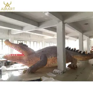 10m Length Customized Giant Inflatable Lifelike Crocodile Crawl Animal