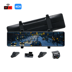 4CH AHD 1080p gương Dashcam đậu xe Monitor Vòng ghi âm 11.26 inch gương chiếu hậu máy ảnh Dash Cam - Product Image 1