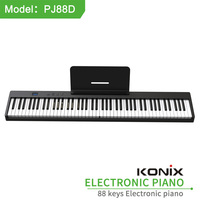 Konix Factory PJ88D Folding Piano 88 Key Portable Piano Li- Battery Electric Folding Functions Piano MIDI Electronic Organ