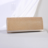 Pochette de soirée en strass de haute qualité, élégante et luxueuse, rectangulaire et fine, avec garniture métallique, sac à main en maille orné de diamants pour soirée