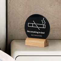 Panneau de table en bois double face personnalisable – Marque-place et rappel interdiction de fumer pour restaurants, hôtels, auberges – Fabriqué en Chine