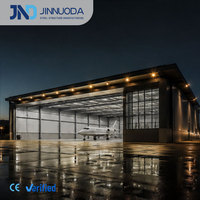 Hangar d'avion préfabriqué en acier homologué CE, toiture en tôle ondulée, portée libre 30M, service d'ingénierie professionnel