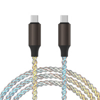 Kabel Tipe-C Pengisian Cepat Berkualitas Tinggi dengan Lampu LED Gradasi RGB dan Selubung Nilon untuk Perangkat IOS