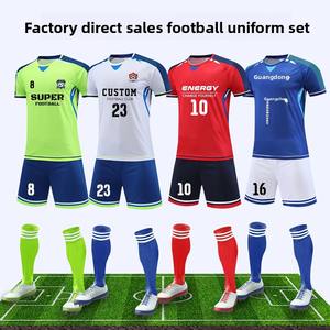 透气速干定制夏季短袖足球球衣，适合青少年和成人的团队训练 - Product Image 2