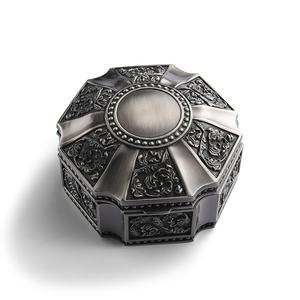 Caja de Joyería Metálica Retro de Estilo Europeo con Diseño de Rosa, Caja de Joyería de Alta Gama, Personalizable para Regalo - Product Image 1