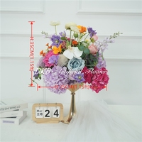 Bouquet de fleurs artificielles en soie réaliste style nordique, parfumé, 40/50 cm de haut, centre de table sphérique pour la fête des Mères et la décoration de Noël