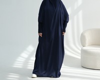 Robe Abaya de Prière Traditionnelle pour Femmes Musulmanes, Respirante, Noire, Unie, en Polyester, Longue, pour Mariage et Aïd, Vente en Gros