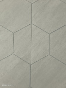 Panel de Pared <span class=keywords><strong>para</strong></span> Ducha de PVC con Diseño Hexagonal Beige de Mármol y Concreto, 1/1.2m, de la <span class=keywords><strong>Mejor</strong></span> Calidad, Impermeable, con Acabado UV, <span class=keywords><strong>para</strong></span> Decoración de Baños - Product Image 2