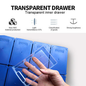LEADLOONG F01-170*110*55MM สีฟ้า |   กล่องเก็บอะไหล่ - กล่องเก็บชิ้นส่วนฮาร์ดแวร์พลาสติกแบบซ้อนได้ กล่องเก็บสกรู กล่องเครื่องมือแบบลิ้นชัก - Product Image 5