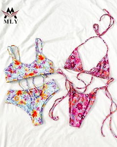 MLY High Quality Swimwear Allover Print Floral <strong>Bikini</strong> <strong>String</strong> Thong <strong>Bikini</strong> Manufacturer - Product Image 2