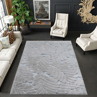 Tapis de salon de luxe en fourrure de lapin/tapis de maison avec coupe de fleurs 3D