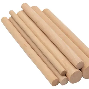 Custom Solid Furniture Accessories Wooden Dowel Pins High Quality Custom Round White Natural Birch Dowel Wooden Dowel Rod