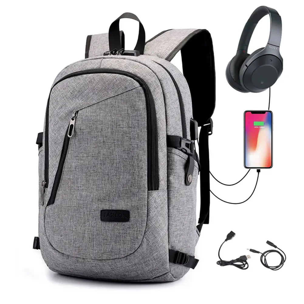 Soft Fabric Slim Lightweight,Travel Women's Professional Computer Bag With Usb Charging Port For Work Laptop Backpack/