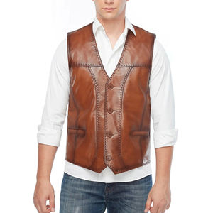 Chaleco de Cuero Profesional y Cómodo para Hombre, Cuello Mao, Lona Informal, Ropa de Abrigo de Invierno, Servicio OEM, Calidad Premium, Secado Rápido - Product Image 2