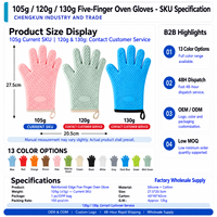 Gants de four à micro-ondes en silicone isolés, résistants à la chaleur et imperméables, avec motif à pois imprimé