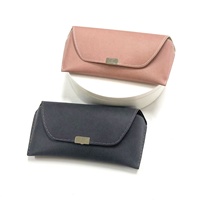 Étui rigide rectangulaire vierge en PU pour lunettes, avec pochette de rangement et chiffon de nettoyage, personnalisable par sublimation