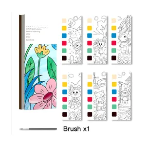 Libro di disegno animale da colorare per bambini cartone animato di pittura di apprendimento all'ingrosso con pennello ad acquerello