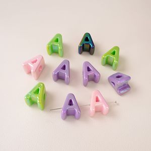 Lot de 5 perles en acrylique de luxe en forme de coquille arc-en-ciel à grand trou pour bracelet, faites à la main, DIY Cheng Shi - Product Image 6