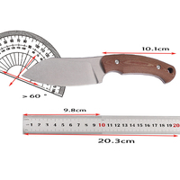 Couteau fixe Full Tang en acier 14C28N, lame Stonewashed, manche en Micarta lin, couteau de survie et de bushcraft pour l'extérieur avec étui Kydex