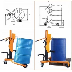 Özel pu tekerlek naylon tekerlek yağ bidonu palet taşıyıcı entegre yağ silindir hidrolik kaldırma yağ bidonu arabası - Product Image 6