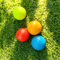 Bola Golf Lapis Ganda Logo Kustom Grosir, Bola Golf Latihan Kristal Warna-warni, Bola Golf Latihan dengan Logo Cetak