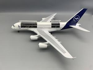 47CM A380 Lufthan Led Version Personnalisable Logo Modèle d'<span class=keywords><strong>Avion</strong></span> <span class=keywords><strong>en</strong></span> Résine avec Portes Ouvrables Cabine Détaillée Airbus Cadeau d'Affaires - Product Image 2
