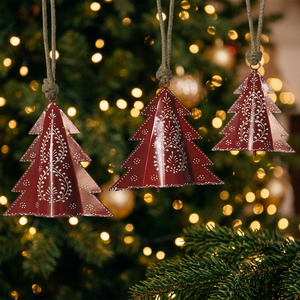 Red Metal Cross Valentine's Day Tag Hanging Pendant Festive <b>Artificial</b> <b>Tree</b> Decoration for Holiday Decor - Product Image 2