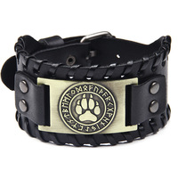 Bracelet Viking Souvenir en cuir véritable pour hommes Bracelet Viking Norse Rune Viking Bijoux