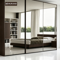 Armoire coulissante sur mesure avec miroir intégral, armoire de rangement moderne intégrée pour chambre à coucher, meubles sur mesure pour toute la maison
