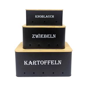 Kitchen Household Organizer Metal Potatoes Storage Canister Box Food Storage Boxes Bins