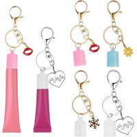 Tube vide de baume à lèvres de 10 ml avec breloque, joli tube cosmétique à presser, emballage DIY pour brillant à lèvres, OEM/ODM
