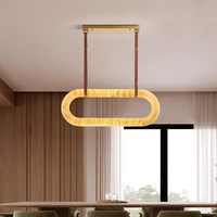 Lustre moderne en faux albâtre, luminaire suspendu LED en marbre naturel pour salle à manger, îlot de cuisine