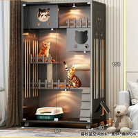 Villa pour chat en bois massif, imperméable, multi-niveaux, grande taille, avec structure d'escalade, style moderne et luxueux, pour usage intérieur