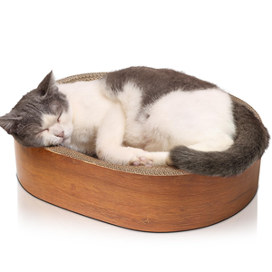Oval <b>Cat</b> <b>Scratching</b> Nest & <b>Board</b> Eco-friendly Corrugated Paper <b>Cat</b> Modern Claw Sharpener Carton Pet Bed - Product Image 1