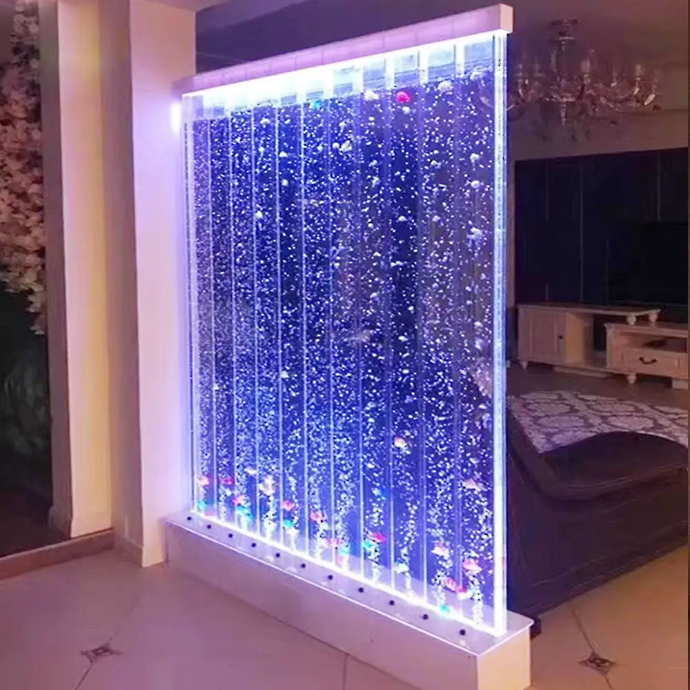 New arrivals LED đèn màu sắc thay đổi Nước bong bóng tường hiện đại Acrylic Bảng điều chỉnh di chuyển màn hình & Ngăn phòng