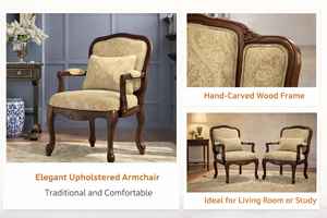 Fauteuil en bois massif artisanal, artisanat traditionnel, design indien - Product Image 2