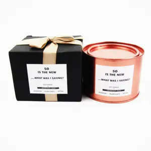 Gift box packing metal polished deluxe Soy candle aromatherapy Christmas candle jar gift