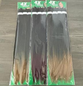 Mèches à tresser 4X 60 pouces pré-étirées en gros 300g Cheveux synthétiques lisses Afro Yaki pour tresses - Product Image 2