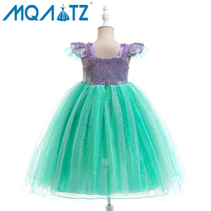MQATZ europeo y americano nuevo Halloween niñas sirenita <span class=keywords><strong>Ariel</strong></span> princesa vestido Cosplay lentejuelas cola <span class=keywords><strong>de</strong></span> pez falda AMRY022 - Product Image 2