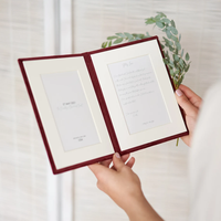 Porte-menus personnalisés en velours A4 pour souvenirs de brunch de mariage, présentoirs de certificats, classeurs de menus, livrets