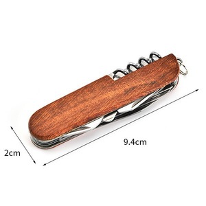 Couteau pliant en acier inoxydable avec logo personnalisé, design moderne, manche en bois, fait main, ambidextre, multifonction, couteau de cuisine d'extérieur - Product Image 3