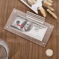 Support en plastique d'affichage de dollar d'argent de cadre de billet de banque simple acrylique pour le billet de banque