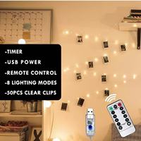 Guirlandes lumineuses à pince photo de haute qualité avec télécommande 33 pieds 100 LED alimentées par USB Clips d'images