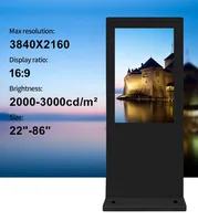 Panel de póster para quiosco Lcd, Pantalla Lcd portátil 4K de 59 pulgadas y 55 pulgadas para exteriores, señalización Digital alimentada por batería