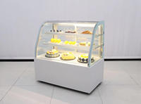 Vitrine réfrigérée pour boulangerie commerciale de supermarché, refroidisseur de gâteaux incurvé, réfrigérateur congélateur à double porte vitrée, réfrigérateur à pain